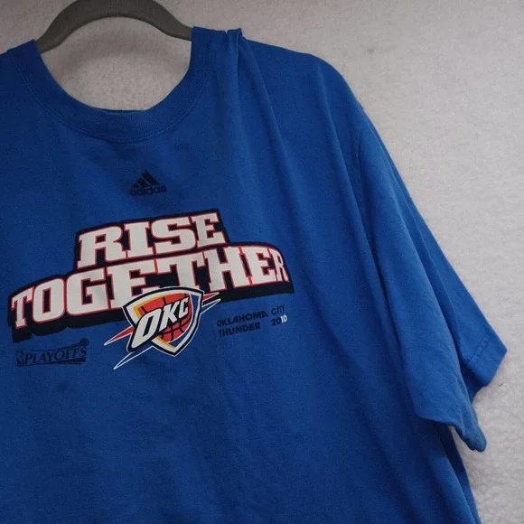 Adidas Men's Adult Sz 3X Tee Shirt T Blue OKC Thunder Basketball Athletic Casual - Picture 6 of 9